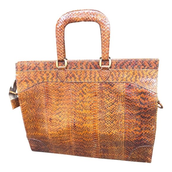 Genuine Snakeskin Luxury Handbag Made In India Exotic Leather Tote Messenger - Picture 3 of 10